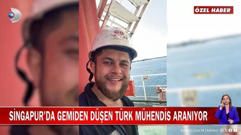 Genç Türk mühendis Singapurda gemiden düştü 3 gündür aranıyor