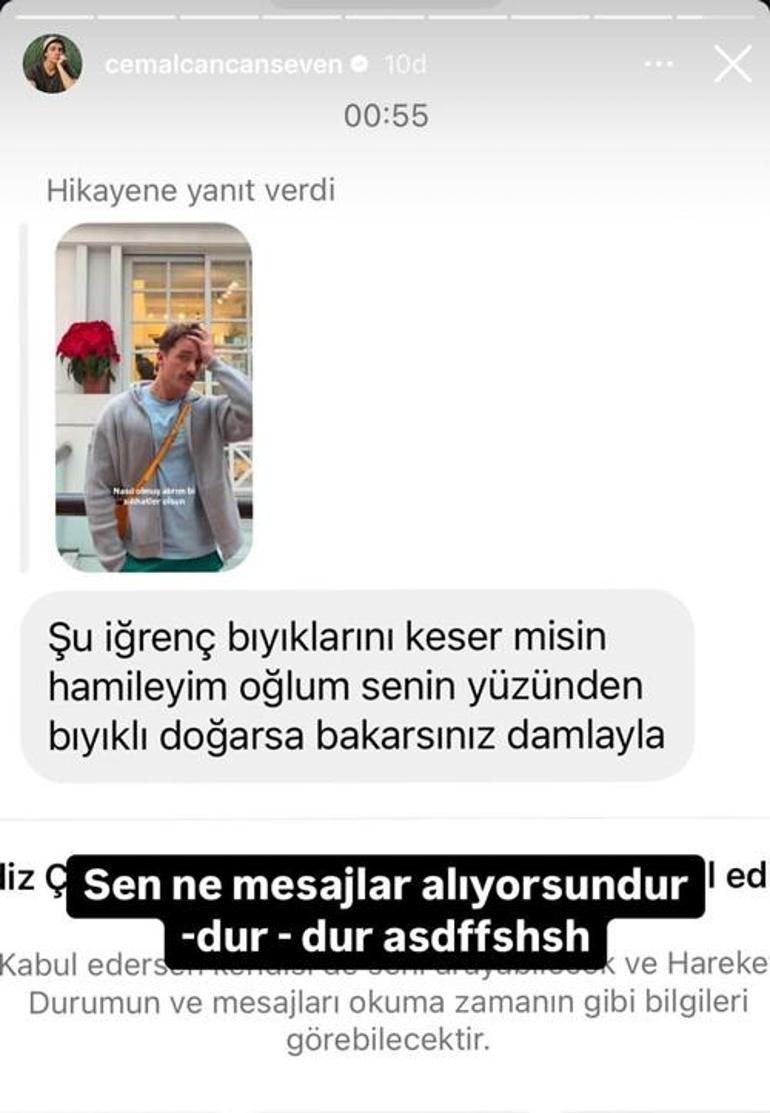 Cemal Can Canseven Instagramdan gelen mesajı paylaştı Bıyıkları olay oldu