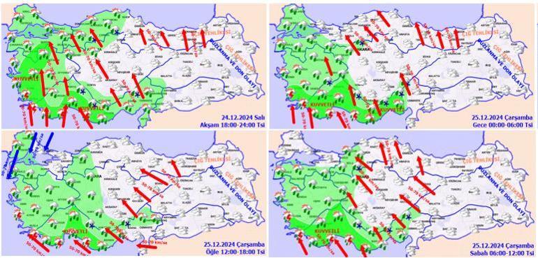 SON DAKİKA Meteoroloji yeni hava durumu haritası yayımladı Dikkat: 30 ilde alarm