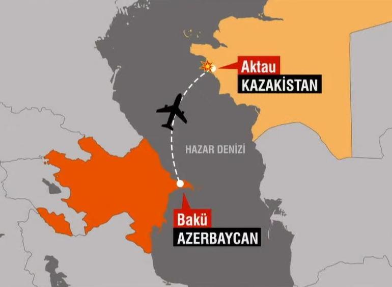 Son Dakika Azerbaycan Hava Yollarına ait yolcu uçağı Kazakistanda düştü