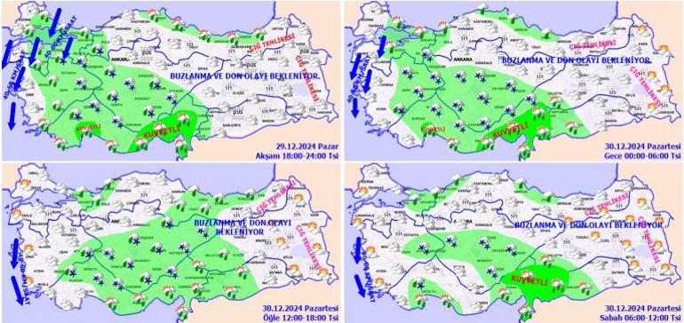 SON DAKİKA Meteoroloji haritayı değiştirdi İstanbula kar geliyor Yılbaşında hava nasıl olacak