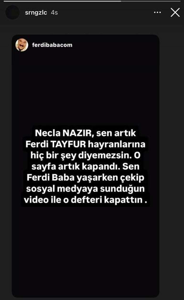 Ferdi Tayfurun cenazesinde ortalık karışmıştı Necla Nazıra Şirin Gözalıcıdan yanıt