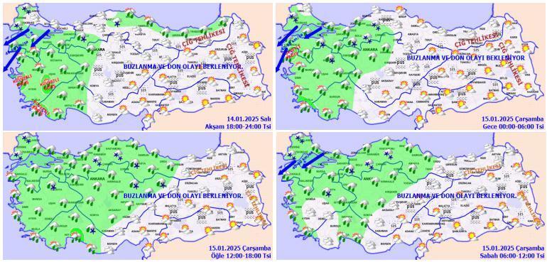 Meteoroloji yeni hava durumu haritası yayımladı İstanbul dahil 13 ile uyarı İzlanda soğuğu geliyor