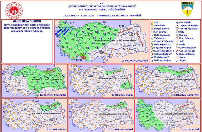 Meteoroloji yeni hava durumu haritası yayımladı İstanbul dahil 13 ile uyarı İzlanda soğuğu geliyor