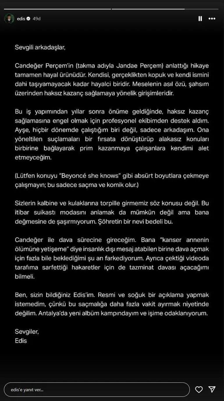 Ayşe Barım olayında flaş gelişme... Şarkıcı Edis de karıştı 100 bin dolar iddiasına jet yanıt geldi