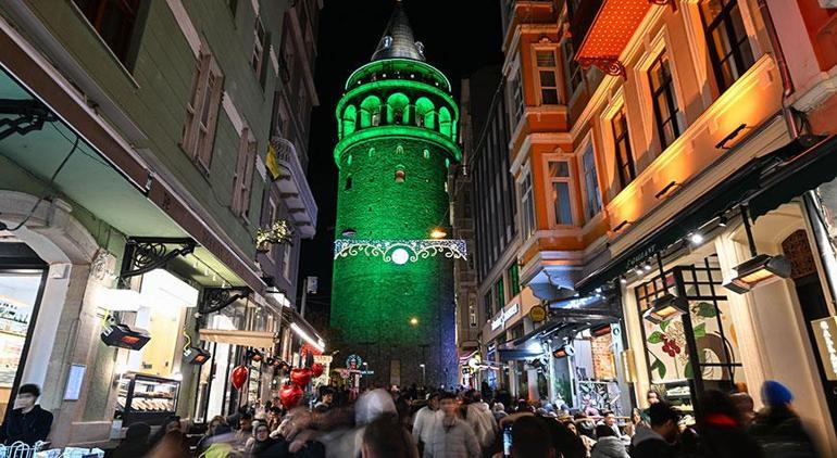 Galata Kulesi farkındalık için yeşile büründü İşte sebebi