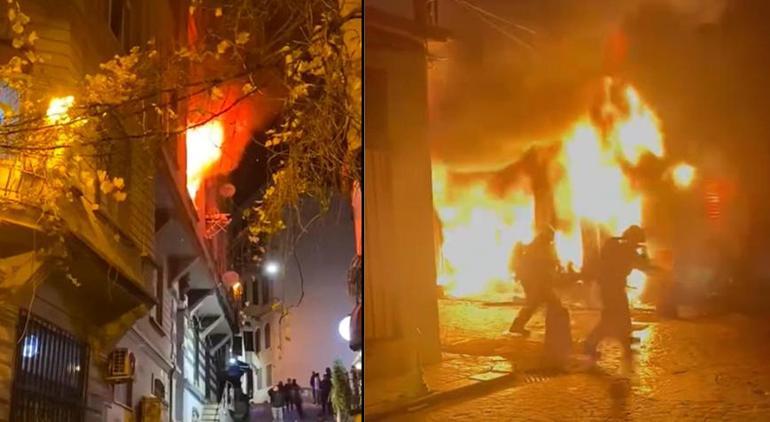 Beyoğlunda peş peşe iki yangın Terzi dükkanı ve ev yandı