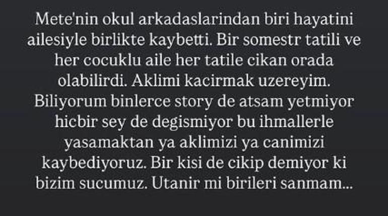 Berfu Yenenler, yangında oğlunun arkadaşı ve ailesinin hayatını kaybettiğini duyurdu