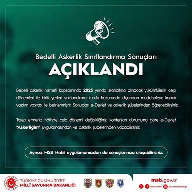 MSB duyurdu: Bedelli askerlik yerleri açıklandı