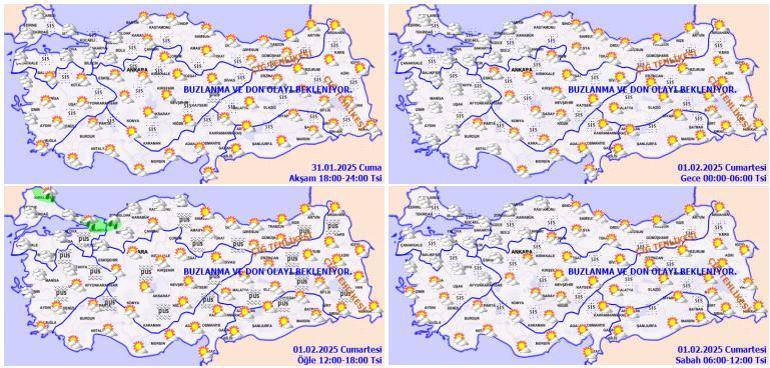 İstanbul Valiliği uyardı Meteoroloji haritayı değiştirdi Soğuk havaya dikkat