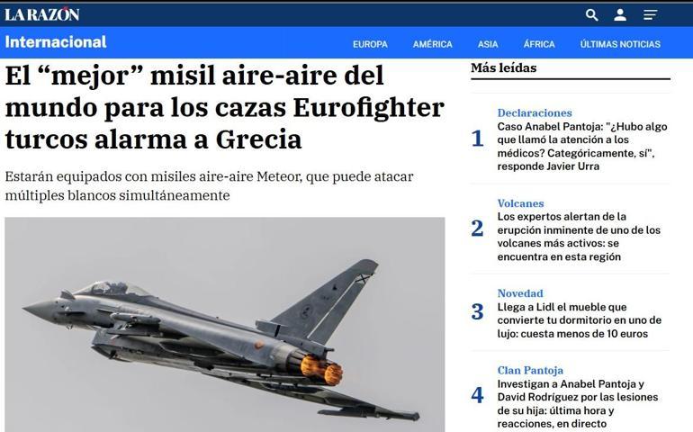 La Razon: Meteor füzeli Türk Eurofighterları hava muharebe senaryolarında stratejik avantaj sağlayacak