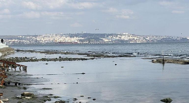 Tekirdağda suların çekilmesi ile ortaya çıktı Tarihi Kral Yolu böyle görüntülendi