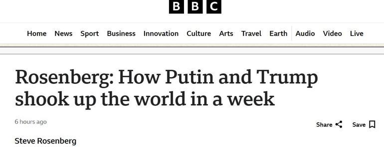 Putin ve Trump bir haftada herkesi nasıl sarstı Vladimir Dünyayı paylaşalım mı