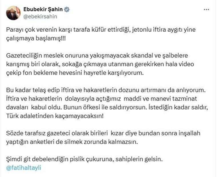 RTÜK Başkanı Şahinden Fatih Altaylıya tepki: Türk adaletinden kaçamayacaksın