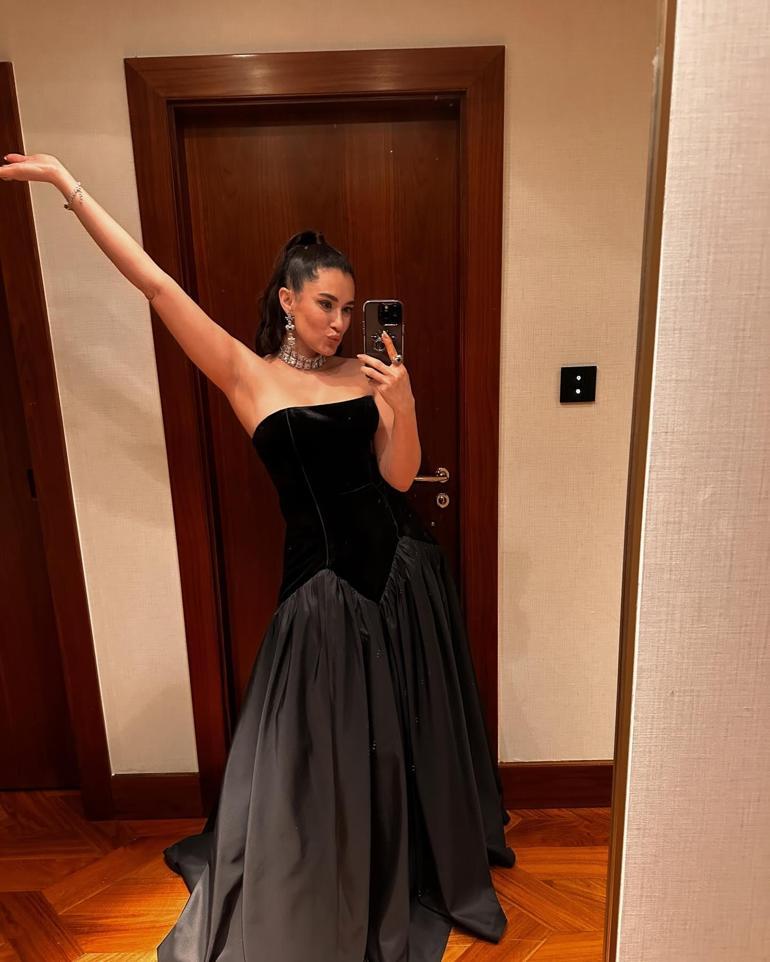 Hande Doğandemir Dubaiye gitti Gala tarzına sevenlerinden tam not