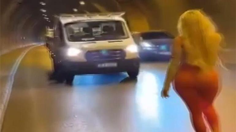 Tünelde dans etti, trafiği kilitledi Gözaltına alındı