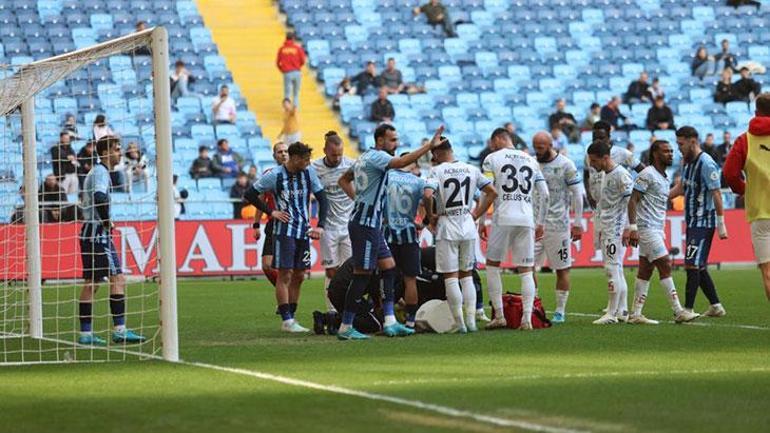 Adana Demirspor-Bodrum FK maçında korkutan sakatlık Ambulansla hastaneye götürüldü