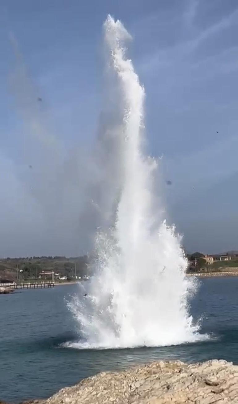 Çanakkale’de denizde bulunan mayın imha edildi