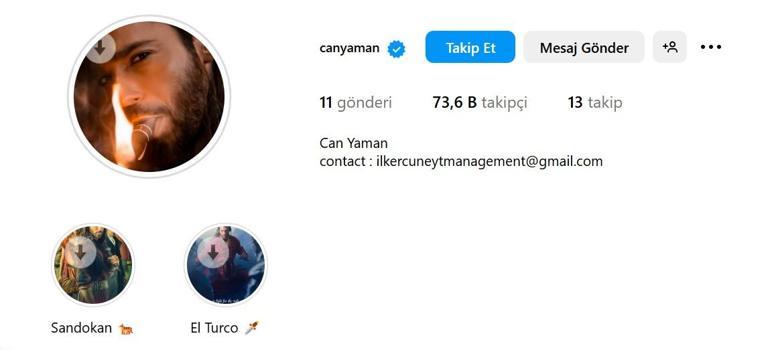 Can Yamanın Instagrama dönüşü olay oldu 24 saatte binlerce takipçi geldi