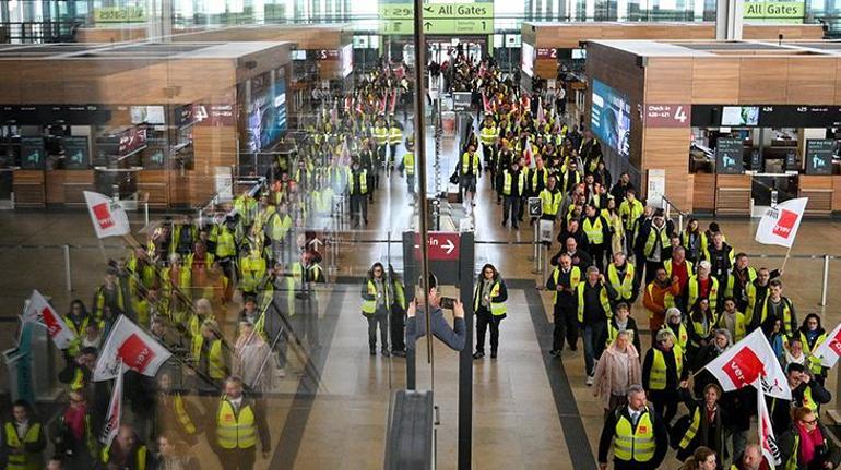 Almanyada havalimanlarında grev: 510 bin yolcu etkilenecek