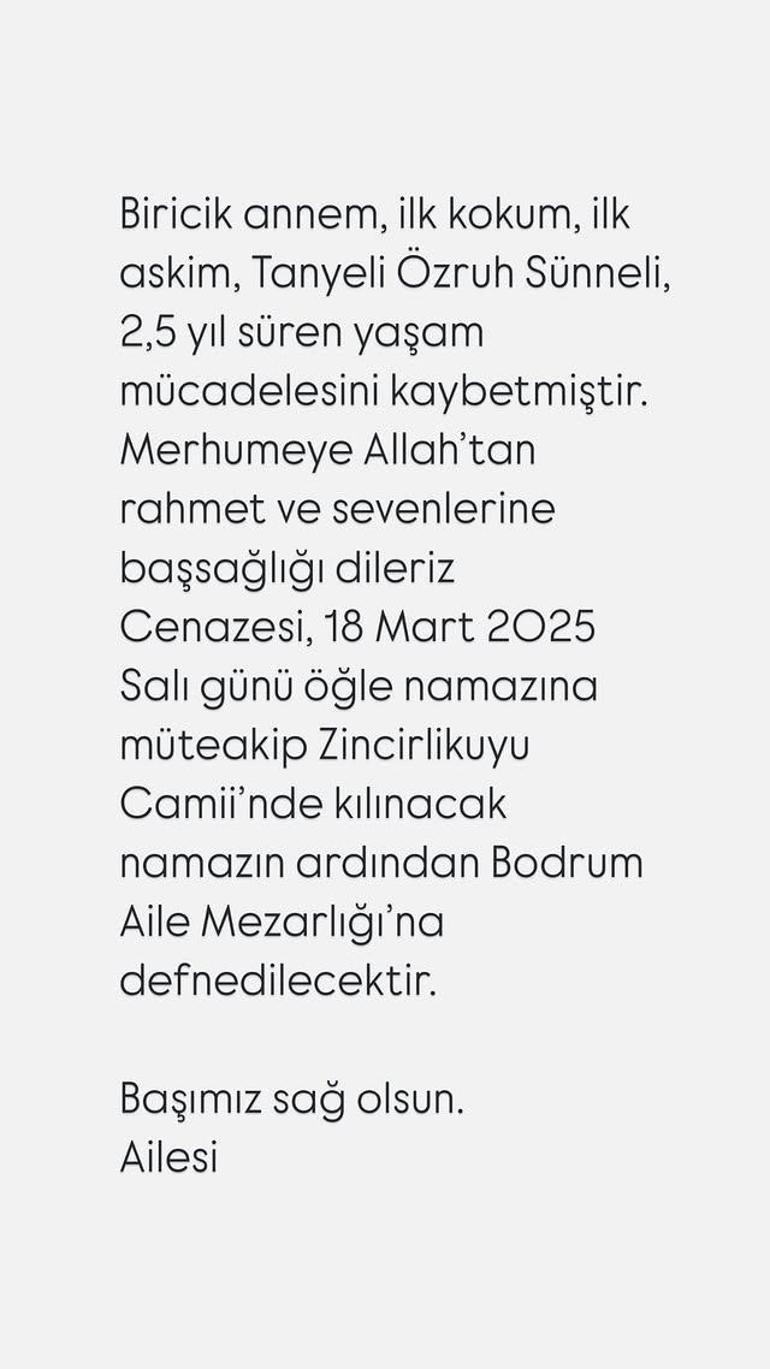 Tanyeli ölümüyle yasa boğdu Oğlu Taylandan duygusal paylaşım