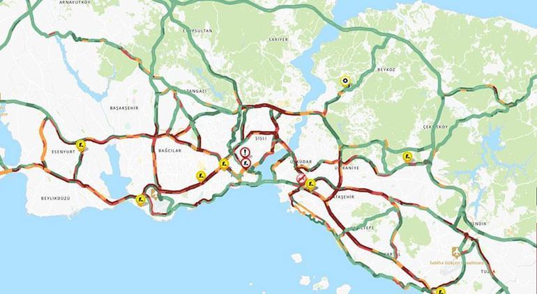 İstanbulda trafik yoğunluğu yüzde 90a çıktı