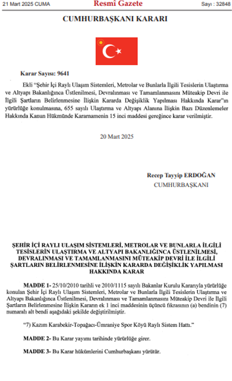 İBBnin metro projesi Ulaştırma ve Altyapı Bakanlığına devredildi