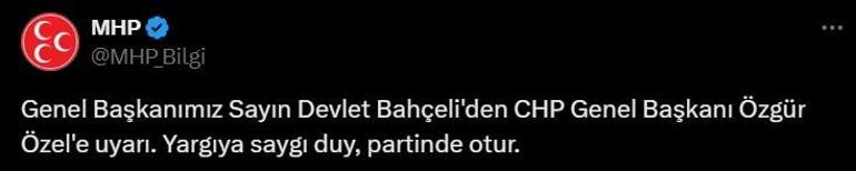 Bahçeliden Özgür Özele çağrı: Yargıya saygı duy, partinde otur