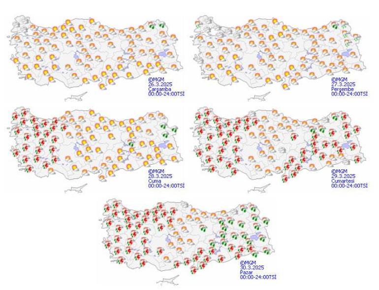 Meteoroloji haritayı güncelledi Bayramda plan yapacaklar dikkat