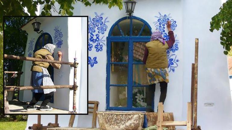 60ında ressam, 98inde duvar başında İs lekesini örtüyor, boyası köfte yağından