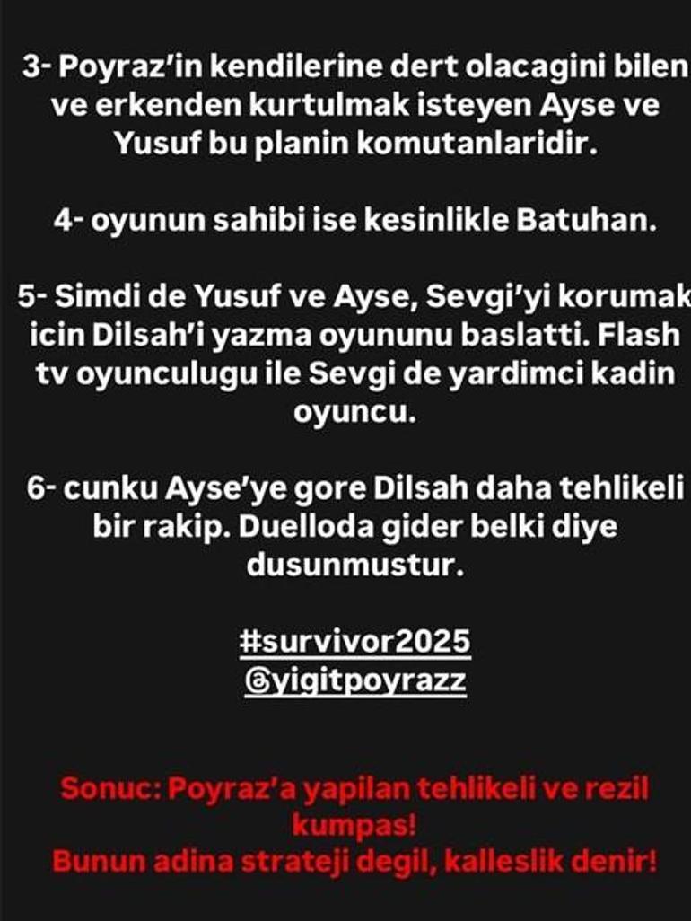 Survivor Yiğit Poyraz elendi, Pınar Sakadan olay paylaşım Bunun adına kalleşlik denir