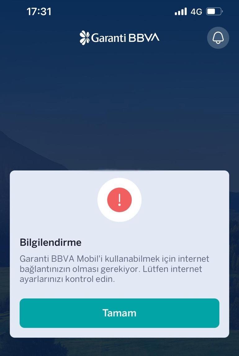 Garanti BBVA mobil uygulamasına erişim yeniden sağlanıyor