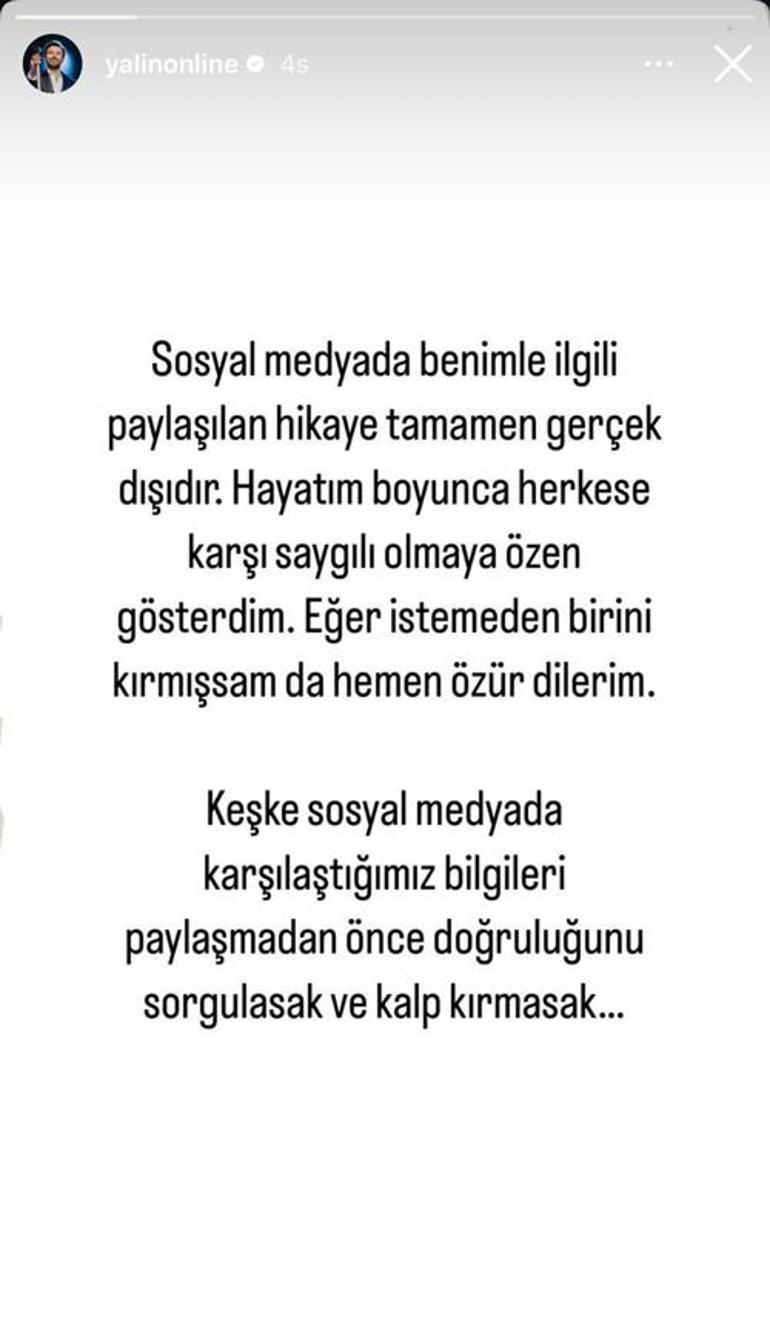 Şarkıcı Yalın bomba iddialar sonrası sessizliğini bozdu Keşke sorgulasak