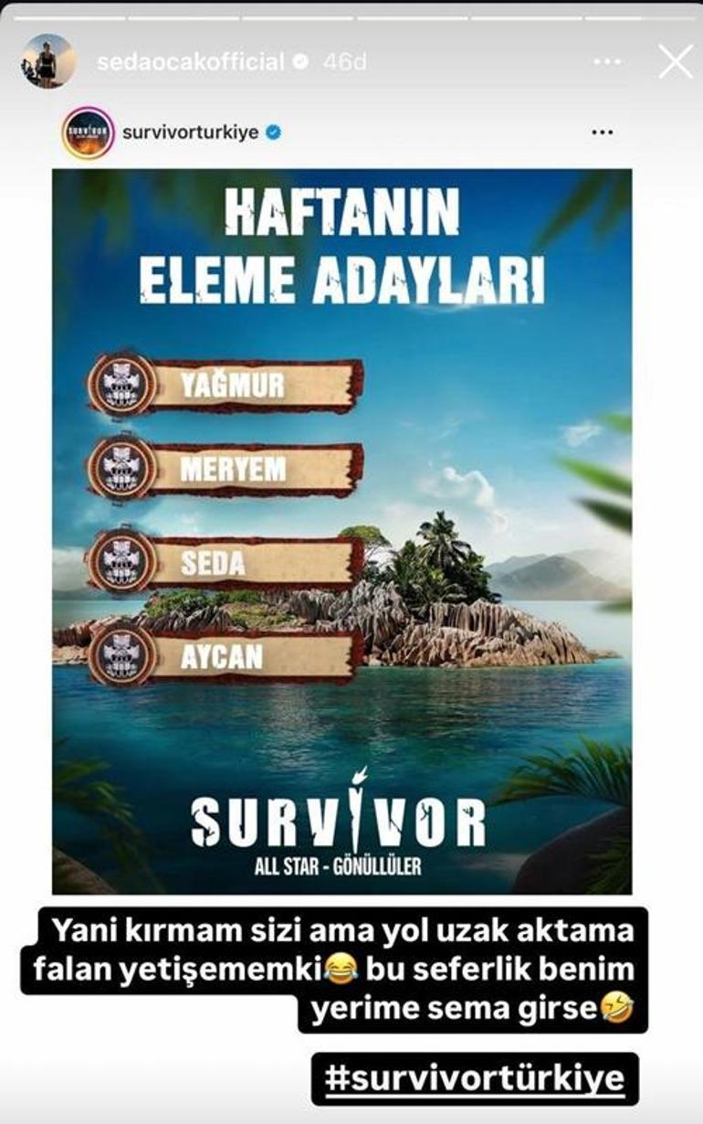 Survivor eleme adaylarında yapılan hata Sedanın dilinde Aktarma falan yetişemem