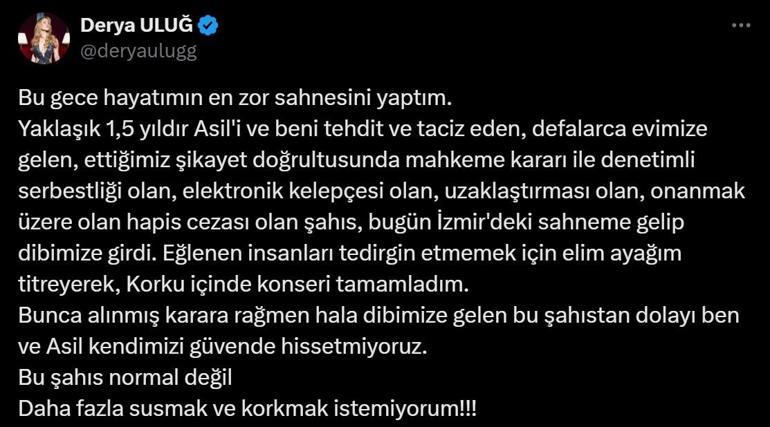 Derya Uluğ konserde hayatının şokunu yaşadı Korkunç geceyi anlatıp yardım istedi