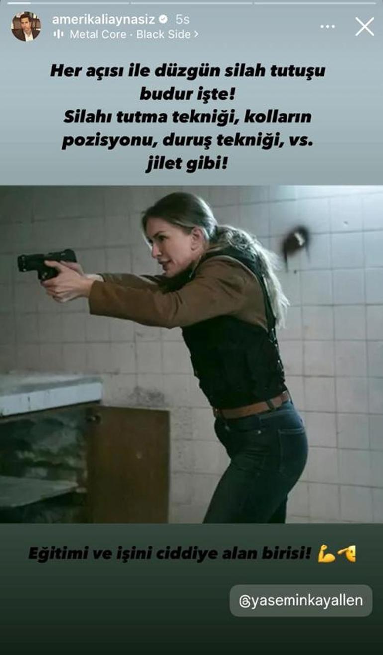 Arka Sokakların yıldızı Yasemin Kay Allena sevgilisinden övgü dolu sözler Düzgün silah tutuşu budur