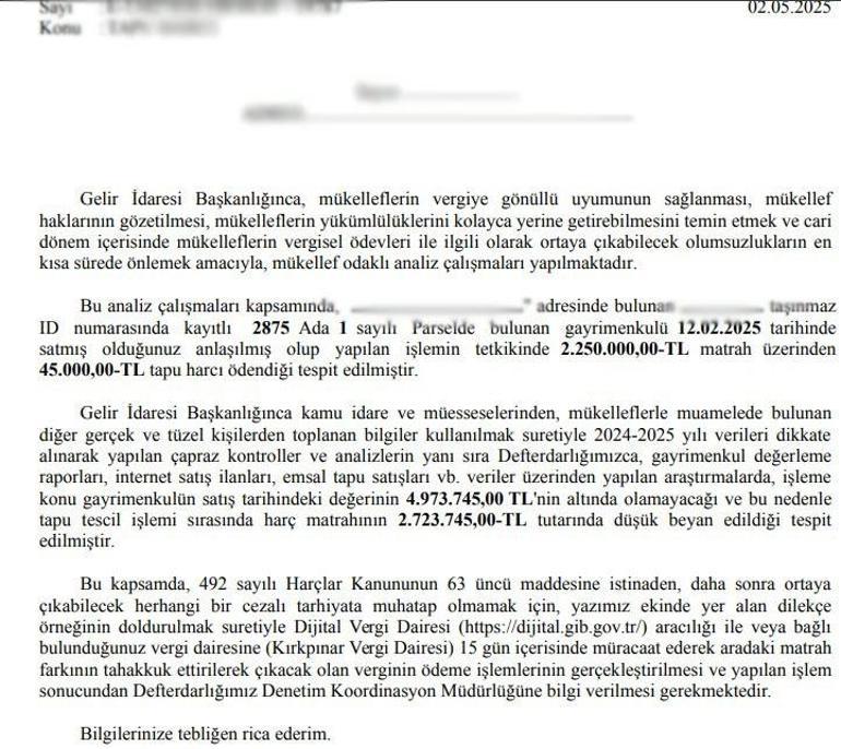 Tapu bedelini düşük gösterenler dikkat: Evlere tebligatlar gönderilmeye başlandı