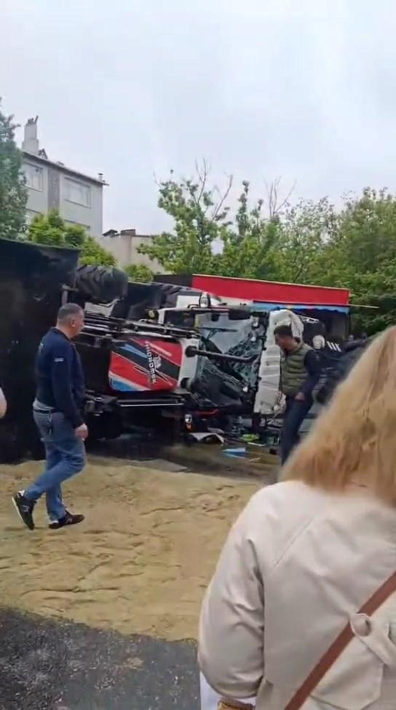 Bayrampaşada iş makinesi ortalığı savaş alanına çevirdi 2 yaralı