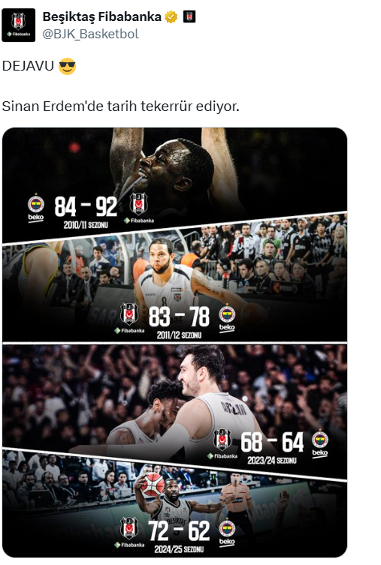 Fenerbahçeden Beşiktaş paylaşımı Sahada cevap vereceğiz
