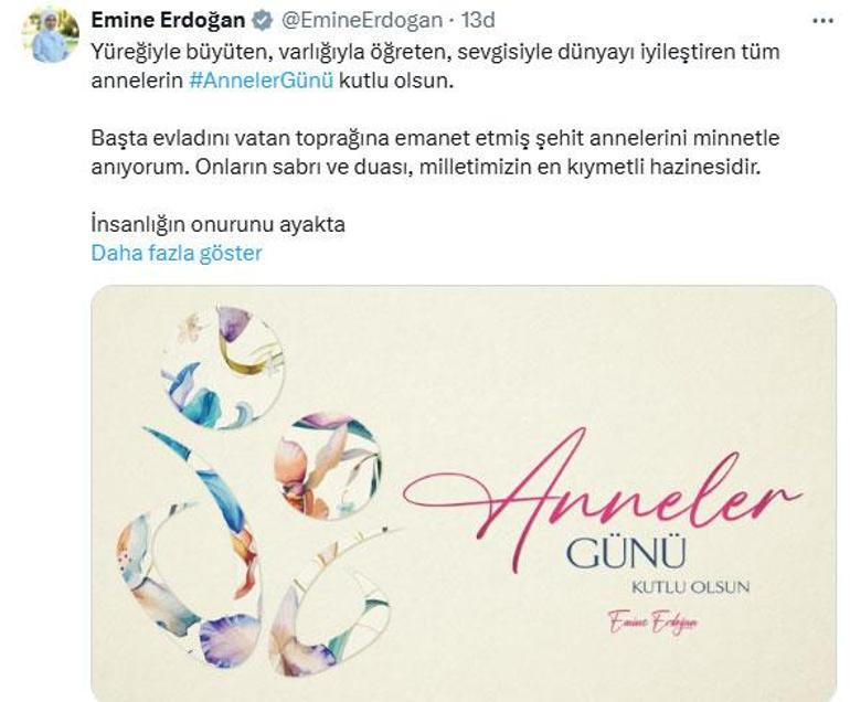 Emine Erdoğan’dan Anneler Günü mesajı