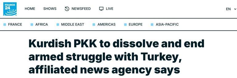 PKKnın fesih kararı dünya basınında son dakika: 40 yıllık kardeş kavgası sona eriyor