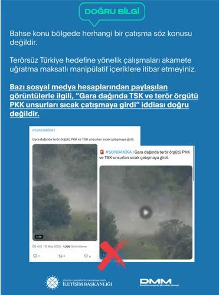 TSK ve PKK arasında sıcak çatışma iddiasına DMMden açıklama geldi