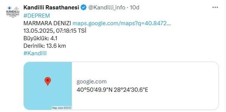 Son dakika: İstanbulda 3.8 büyüklüğünde deprem