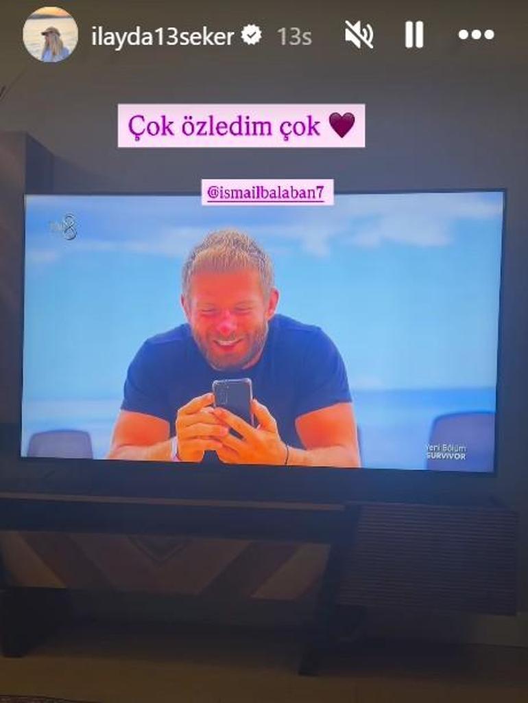Survivor İsmail Balabanın eşi İlayda Şekerden romantik paylaşım Çok özledim çok