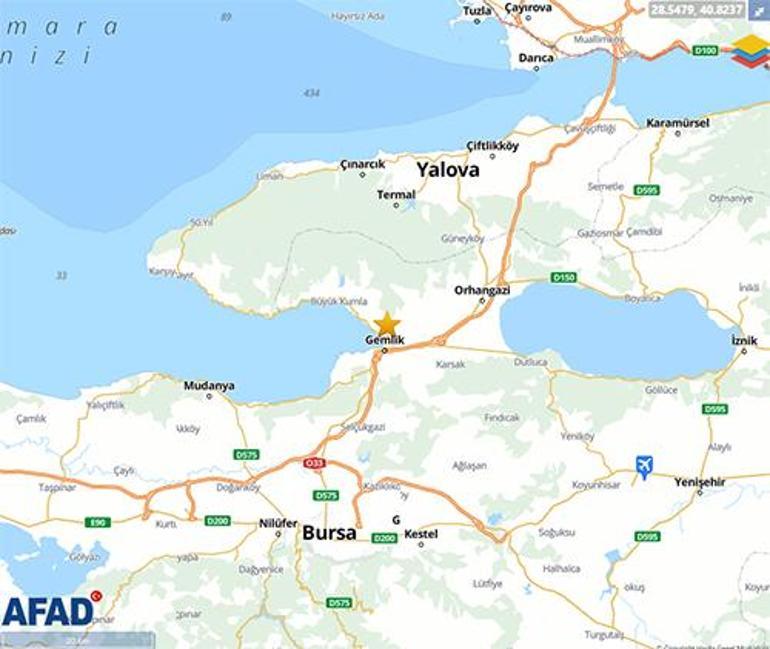Marmara bir kez daha sallandı Bursada 3.0 büyüklüğünde deprem