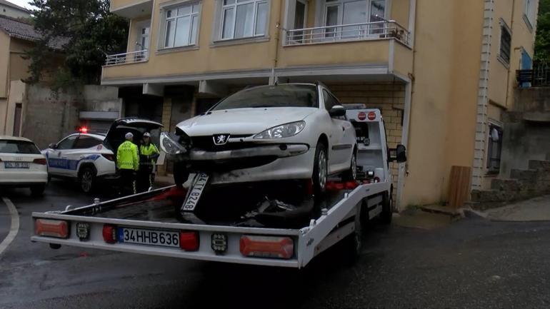 İstanbulda yola akaryakıt aktı Çok sayıda araç birbirine girdi