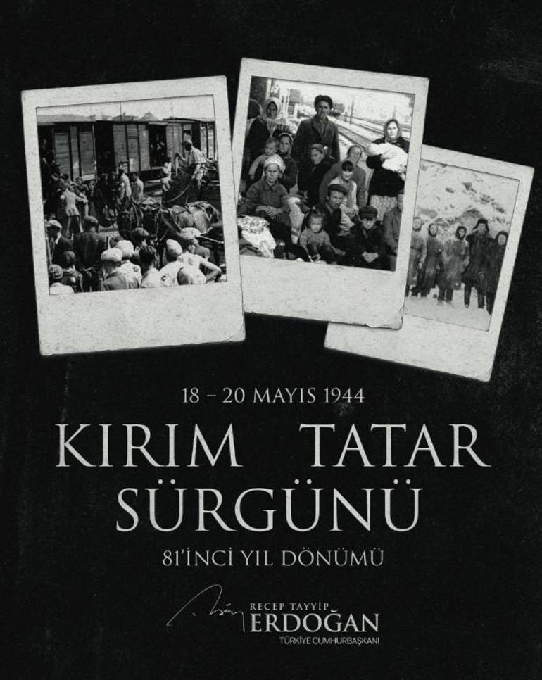 Cumhurbaşkanı Erdoğandan Kırım Tatar Sürgünü paylaşımı