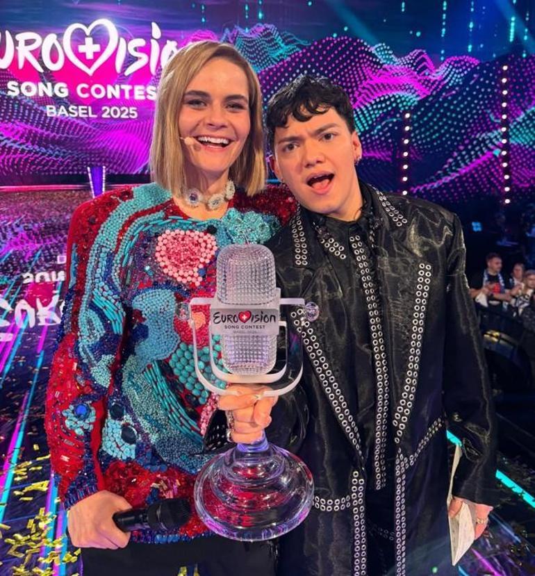 Eurovision 2025 şampiyonu gözyaşlarına boğuldu Viyanada kahraman gibi karşılandı