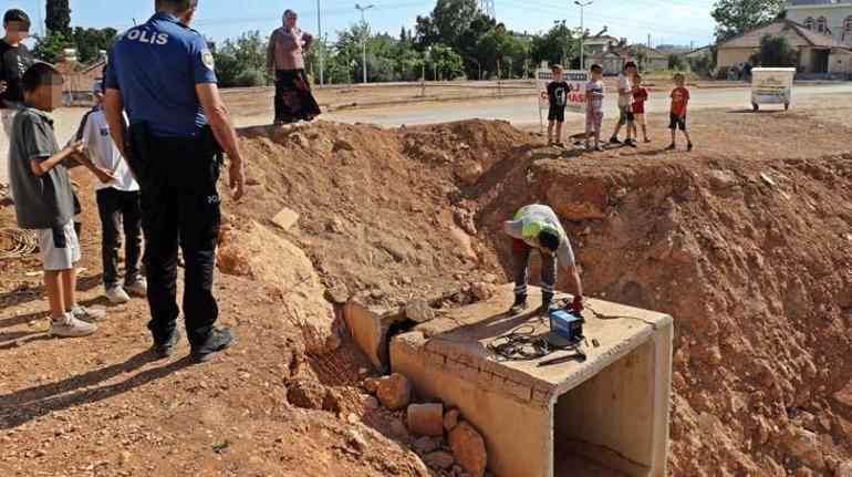 Antalyada drenaj tünelinde çocuk alarmı