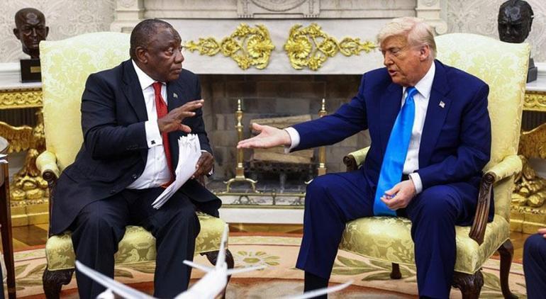 Trump, Güney Afrika Devlet Başkanı ile görüştü